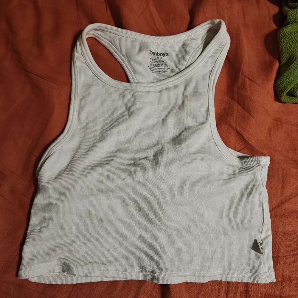 Ribbed white crop top